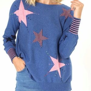 Zaket & Plover Starry Cotton Cashmere Blend Sweater